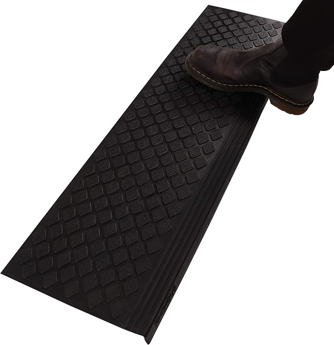 FINEHOUS Rubber Stair Treads Non-Slip Outdoor 30”x10” (6-Pack) – Anti-Slip Step Mat with Nosing
