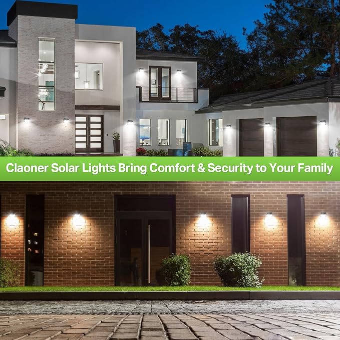 Solar Motion Lights Outdoor, Ultra Bright Solar Fence Lights with Motion Sensor, IP65 Waterproof Security Light 3 Modes, 270° Lighting Angle, Wall Lights for Deck Patio Fence Garage Door (6 Packs)