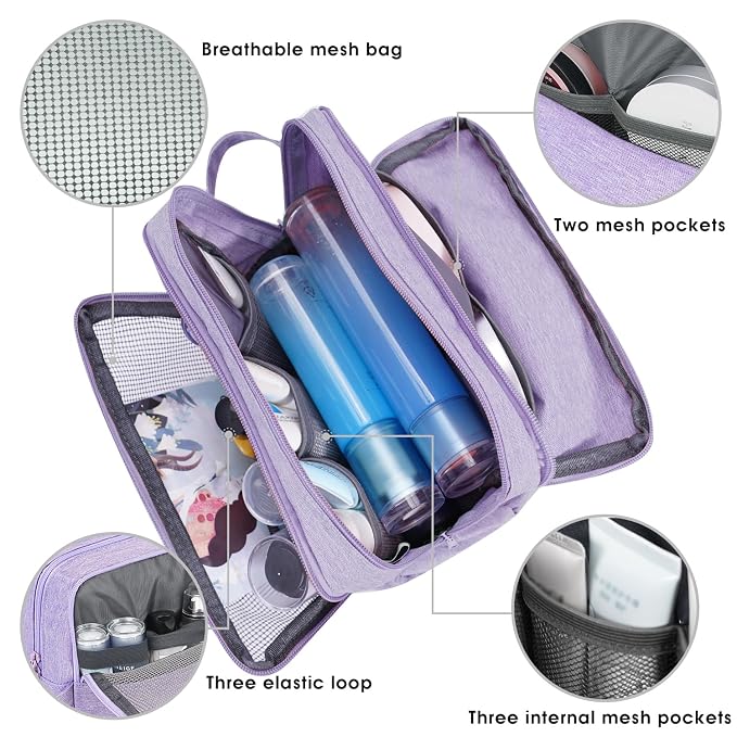 WANDF Travel Toiletry Bag for Men, Small Dopp Kit for Toiletries | Water-Resistant Fabric, Travel Bag for Toiletries, Compact Storage, Shaving Accessories, Weekend Trips