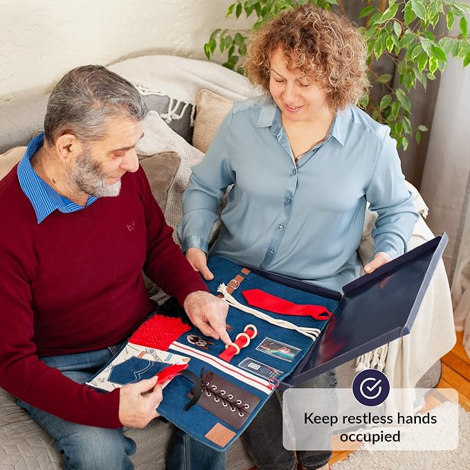 Fidget Blanket for Dementia | Calming & Comforting Activities for Seniors | Products for Elderly | Sensory | Helps with Alzheimer’s, Asperger’s, Autism, Anxiety