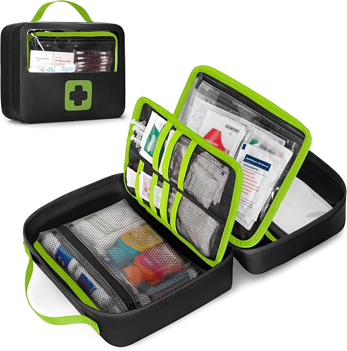 Marscamd Waterproof Empty First Aid Bag with a Detachable Panel | Small Medical Bag with Molle System, Green (Bag Only)