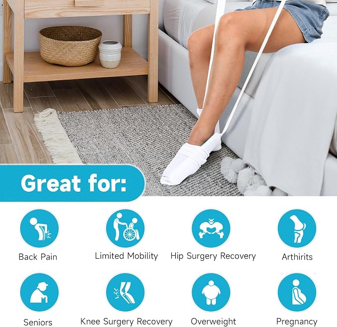 Fanwer Sock Aid Tool and Pants Assist for Elderly, Disabled,Pregnant, Diabetics - Pulling Assist Device - Socks Helper