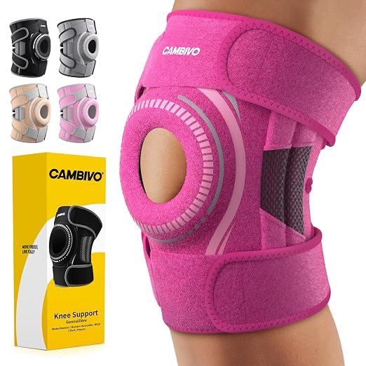 CAMBIVO ELITE Knee Brace with Side Stabilizers & Open Patella Gel Pad — Adjustable Support for Meniscus, Arthritis, ACL, MCL Recovery, Knee Support for Men and Women - Please Check Size Chart