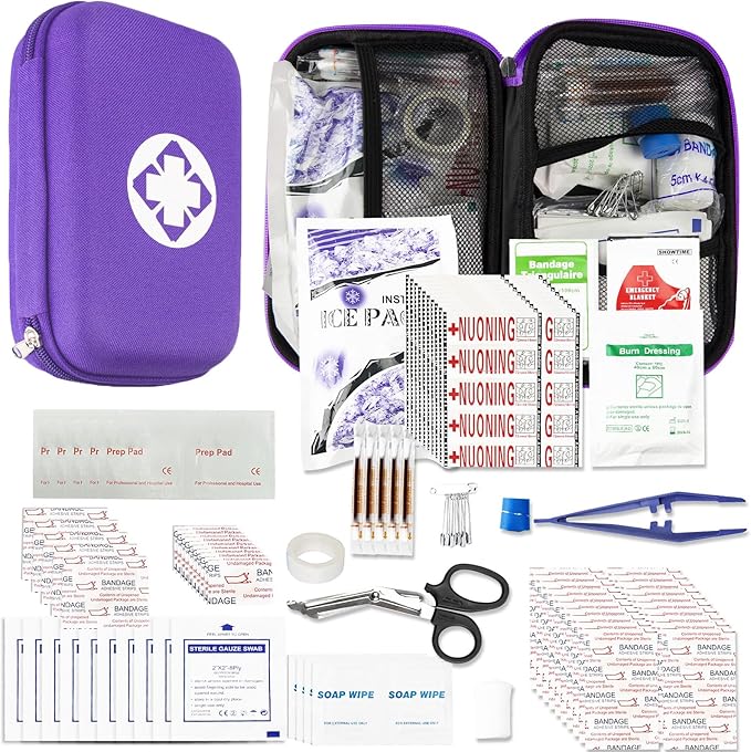 Small-Waterproof Car First-Aid Kit Emergency-Kit - Purple 277Piece Camping Equipment for Camping Hiking Home Travel YIDERBO | Camping Equipment for Camping Hiking Home Travel