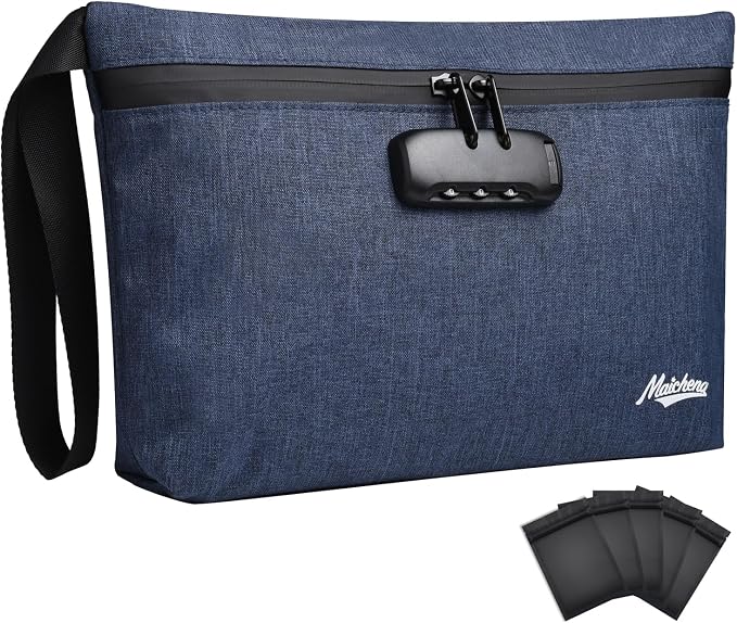 Smell Proof Bag with Combination Lock Large Storage Container Medicine Lock Bag Money Organizer Travel Storage Pouch