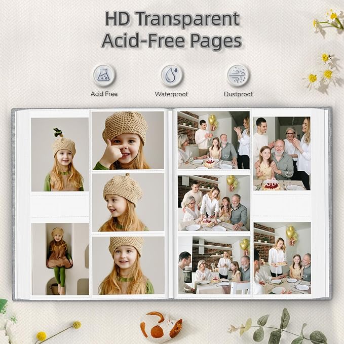 popotop Photo Album 4x6-600 Photos Photo Books with 600 Horizontal and Vertical Pockets,Linen Cover Albums for Family Wedding Anniversary Baby Vacation Pictures