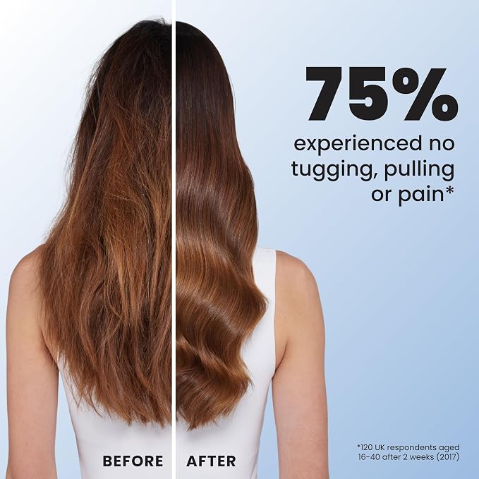 Tangle Teezer Ultimate Detangler Brush, Straight to Wavy, Denim Blues | Patented two-tier, regular-flex teeth reduce breakage & split ends on wet or dry hair; Shower-friendly hairbrush for all ages