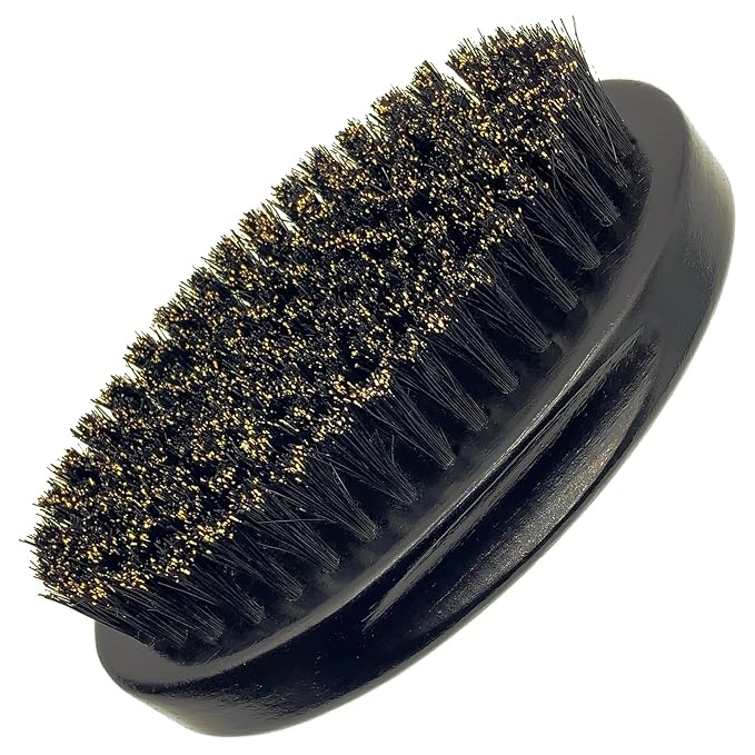 4.3 IN Natural Boar Bristle Beard Brush for Men | Premium Wooden Handle with Boar Bristles, Pocket Travel, Mustache Grooming Tool, for Husband & Father