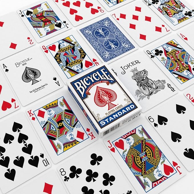 Bicycle Playing Cards 2 Pack Standard Poker Size Red and Blue | Air-cushion finish, Over 130 years trusted, 52 cards plus 2 Jokers per deck, Great for poker and rummy