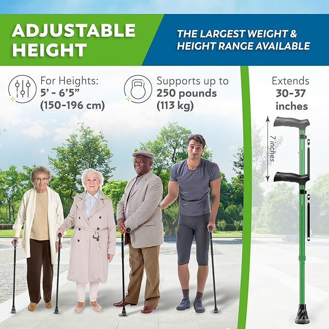 HONEYBULL Walking Cane for Men & Women – Foldable, Adjustable, Lightweight Cane with Air Cushion Tip for Stability & Ergonomic Grip, Heavy Duty Walking Sticks for Seniors