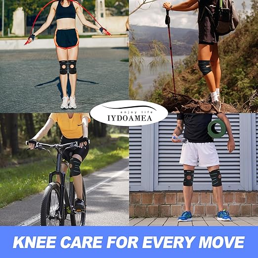 IYDoaMea 1pc Plus Size Knee Brace Men and Women with Side Stabilizers & Patella Gel Pads for Maximum Knee Pain Relief and Fast Recovery for Meniscus Tear, ACL, Arthritis (L(18-21"))