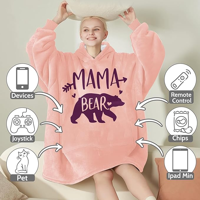Wearable Blanket Hoodie For Mom Wife Best Ever Hoodie- Christmas Gift From Husband Daughter Anniversary Birthday