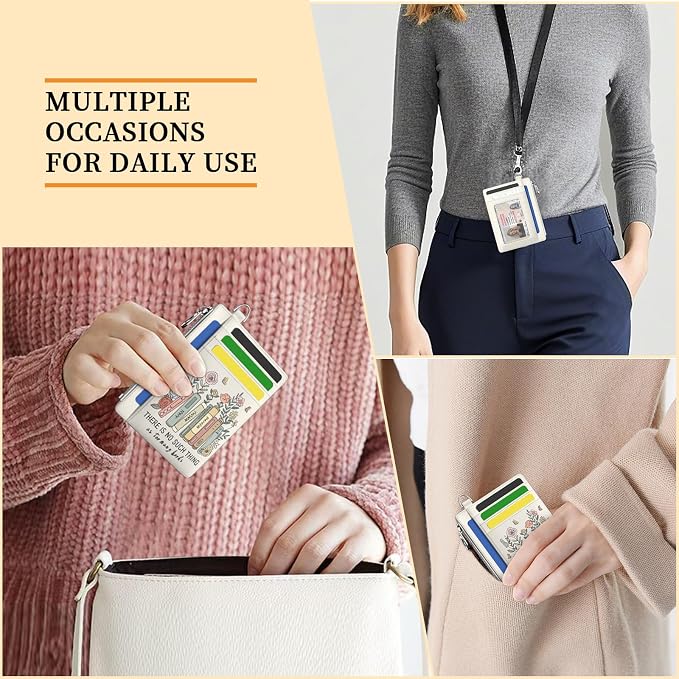 Hancynir Book Floral Small Wallet Women Credit Card Holder, Slim RFID | Zipper Keychain Wallet, Travel Coin Front Pocket, Ladies Women Gifts, Thin Minimalist Card Case, 6 Card Slots, PU Leather
