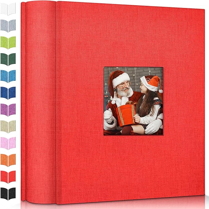 Artfeel Photo Album 4x6 with 1000 Pockets,Slip-in Picture Albums,Linen Cover Memory Book with Front Window,White Page Vertical Photo Book for Wedding,Family,Anniversare,Baby,Vacation