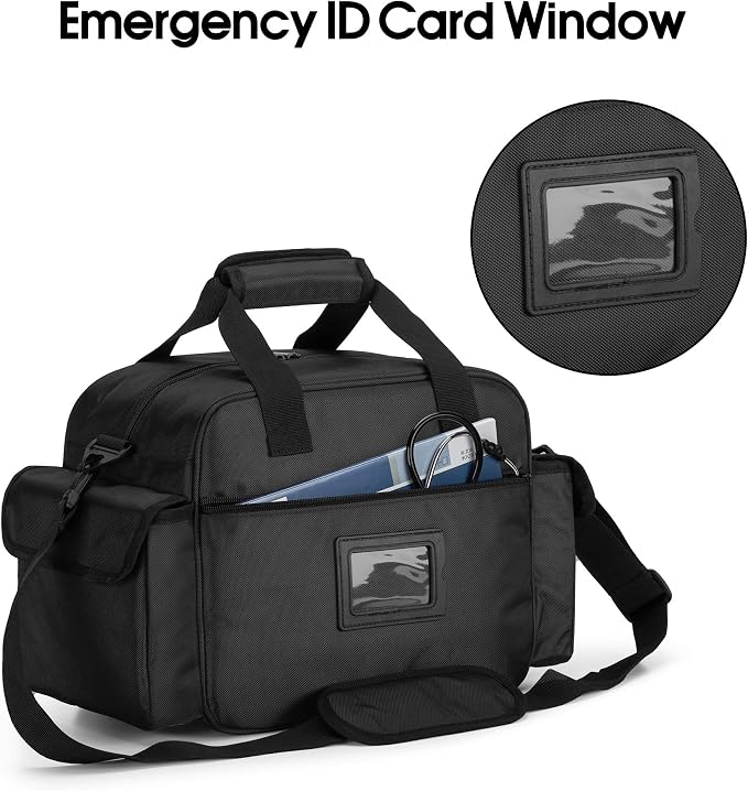Trunab Home Health Nurse Bag Empty, Portable Medical Supplies Shoulder Bag | for Hospice, Home Visit, Hospital Interns, Black, Bag Only