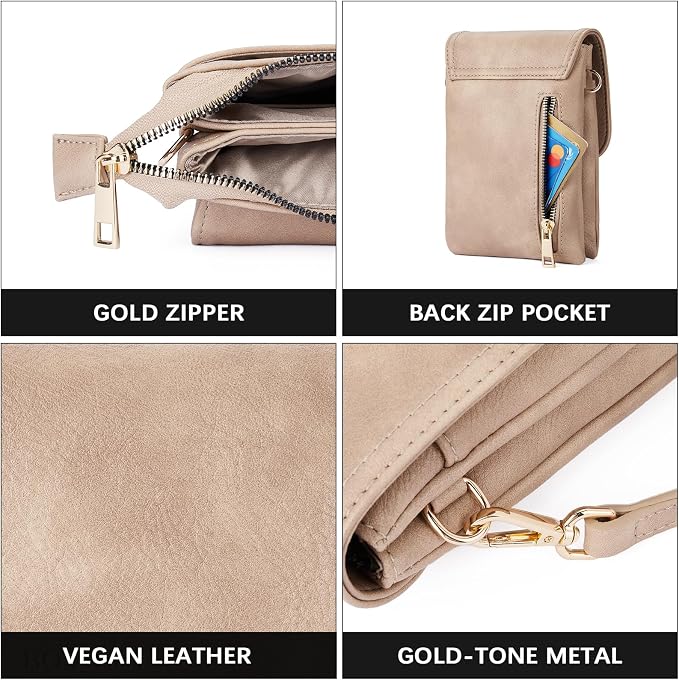 BOSTANTEN Small Crossbody Bag for Women Designer Cell Phone Purse | Vegan Leather, Multiple Pockets, Card Slots, Compact Size for Phone, Cards and Keys, Daily Travel Shopping Use