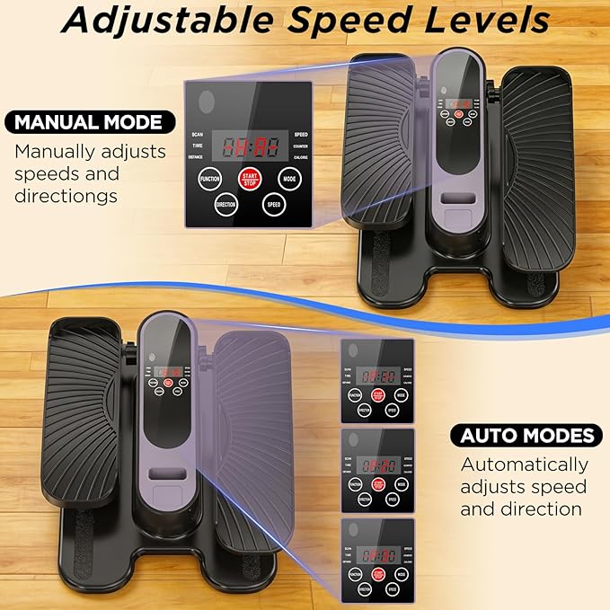 Under Desk Elliptical Machine for Senior Mini Elliptical Leg Exerciser with Remote Quiet Portable Electric Seated Foot Pedal Exerciser for Home Office