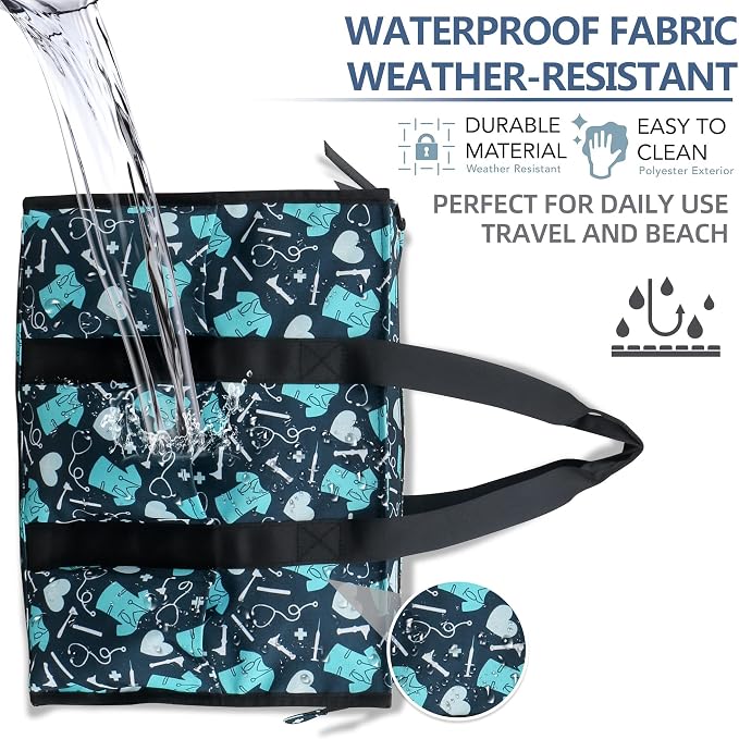 ABAMERICA Nurse Bags for Work Nursing Bag Multiple Pockets Waterproof Organizing Zip Top Clinical Bag for Nursing Students
