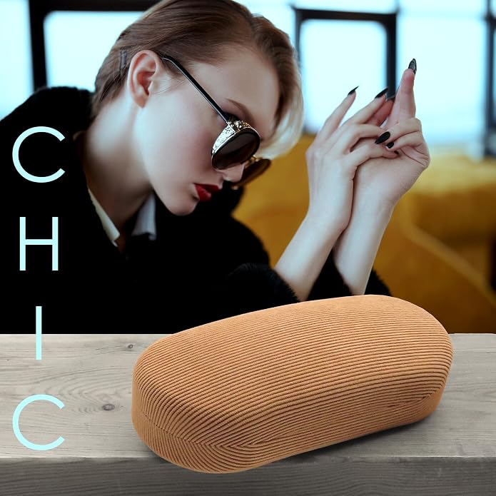 MyEyeglassCase - Large Sunglasses Case - Glasses Holder with Pouch & Cloth - Eyeglass Hard shell Medium - Extra Large frames