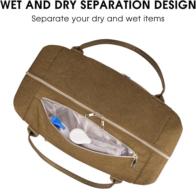WANDF For Spirit Airlines Personal Item Bag 18x14x8 Underseat with Wet Pocket & Shoe Compartment & Tsa Approved Toiletry Bag