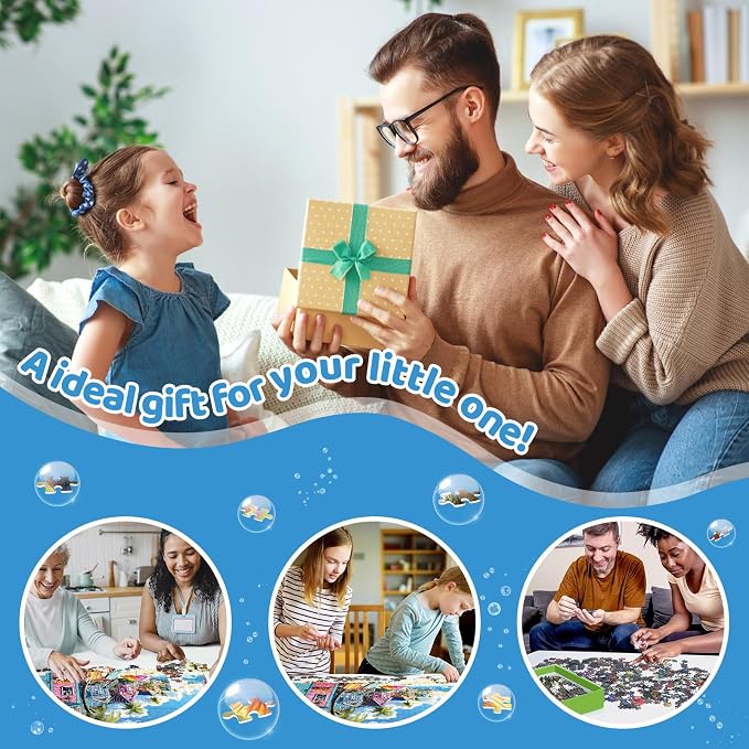 300 Piece Puzzles for Adults, 300 Piece Puzzles for Adults Large Piece, Summer Beach Dogs Trees Jigsaw Puzzle, Funny Gift for Adult Kids Senior Challenging Family Games Toy, 20.5 X 15 in
