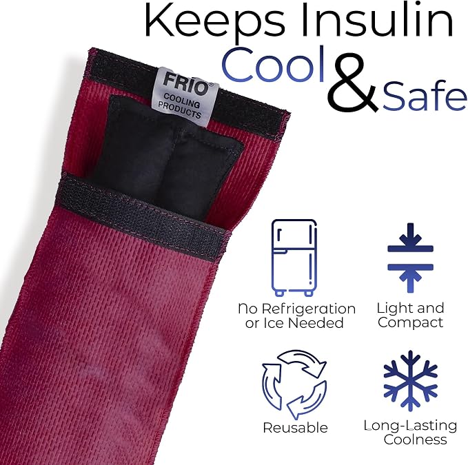 FRIO Cooling Wallet - Insulin & GLP-1 Cooler for 45+ Hours - GLP-1 Shots Holder - Red - Individual