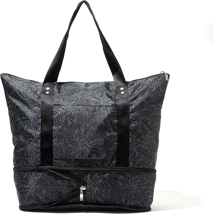 Baggallini Carryall Expandable Lightweight Travel Tote 22" Packable Folding Compact Nylon Washable Weekender w/Luggage Sleeve