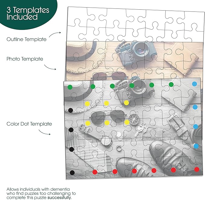 Keeping Busy Large Piece Puzzles for Seniors Travel 35 Piece Puzzles for Dementia Patients | Color Coded Templates Dementia Activities for Seniors Alzheimers Products for Elderly Alzheimers Activities