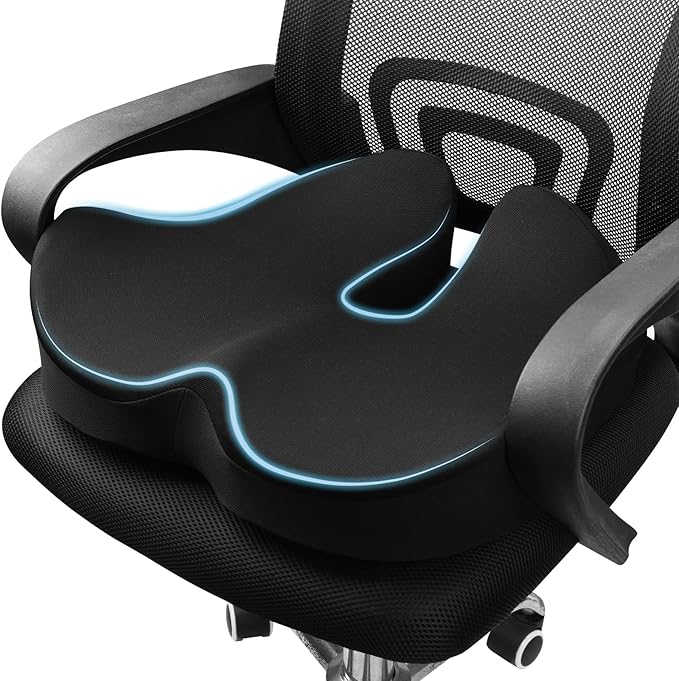 Seat Cushions, Comfort Memory Foam Office Chair Cushions, Ergonomic Seat Pad for Office Chair/Wheelchair/Gaming Chairs/Car Seat/, Pressure Relief Sciatica & Pain Relief for Long Sitting