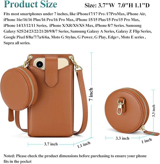 Peacocktion Small Crossbody Cell Phone Purse for Women, Lightweight Mini Small Crossbody Bags for Women with Card Slots