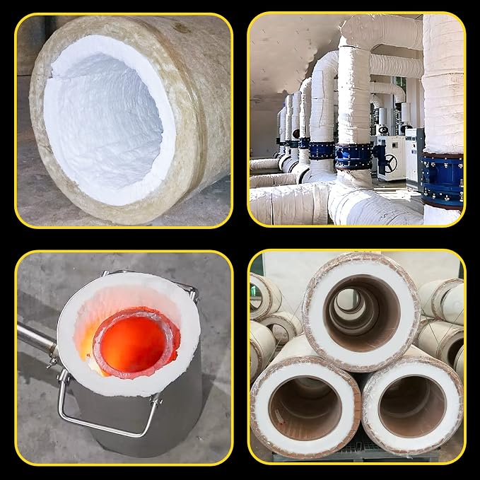 2 PCS 24" x12" x1" (Thick) Ceramic Fiber Blanket Fireproof Insulation Baffle Rated to 2400F, High-Temperature Resistance for Stoves, Kilns, Forges