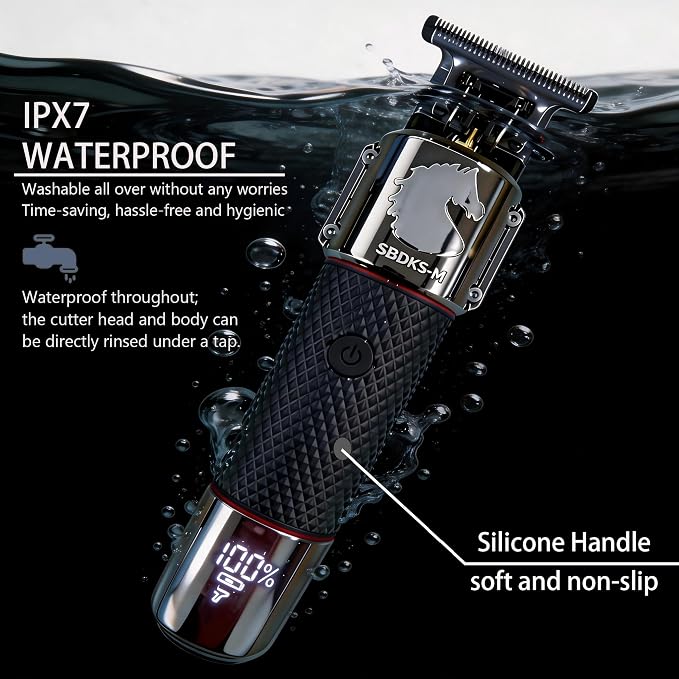 3-in-1 Classic Beard Trimmer for Men- Exposed Skeleton Design, IPX7 Waterproof Electric Razor Shaver- Powerful＆Quiet，Lithium-Ion Cordless Hair Clipper, Men's Grooming Kit for Hair、Nose、Ear、Face、Body