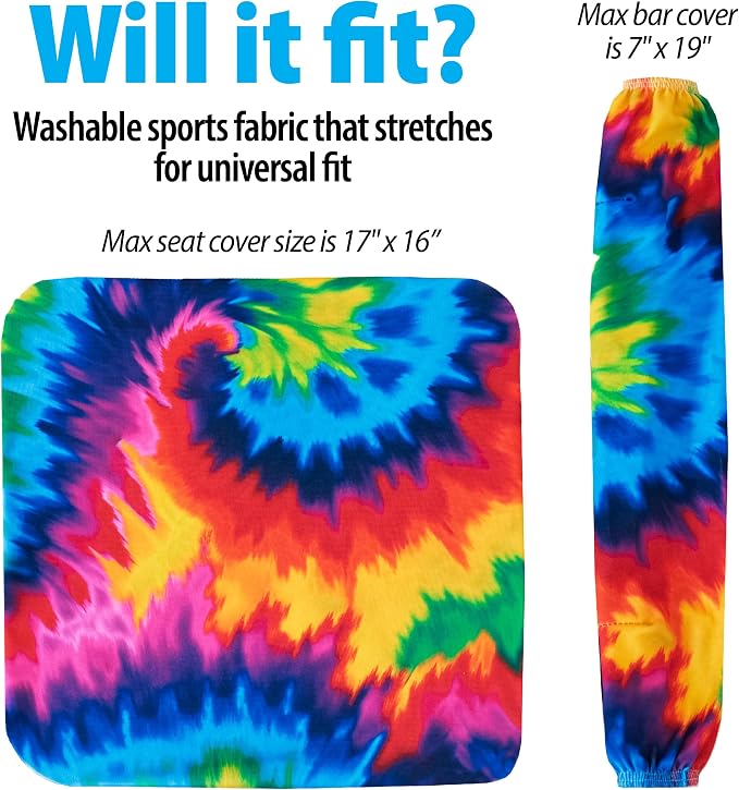 Top Glides Universal Rollator Walker Seat and Backrest Covers (Tie-Dye)