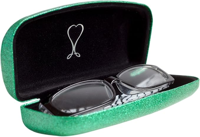 SPUNKYsoul Eye Glasses Case Girl Sparkle Smooth Glitter Hard Shell Eyeglass for Women