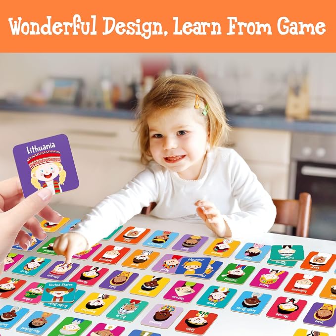 Hebayy 72 PCS Memory Matching Game, 36 Pairs Difference Face Memory Cards Never Forget A Face Matching Game, Educational Learning Toys for Preschool 3 4 5 6 Years Old