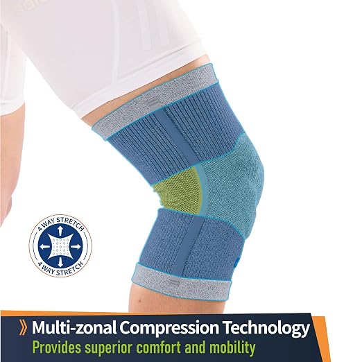 Comforband Premium Recovery Knee Compression Support – Germanium & Bamboo Charcoal Infused Knee Brace for Improved Circulation, Joint Stability, and Pain Relief (Large)