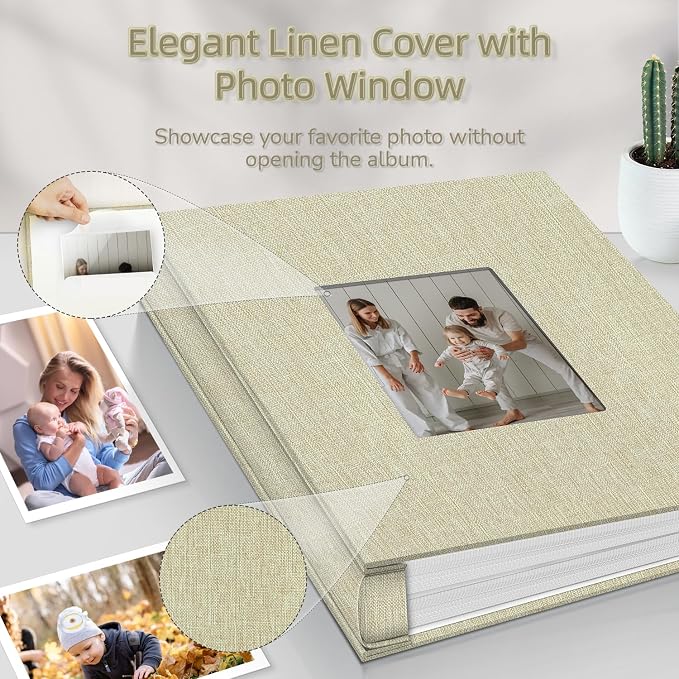 popotop Photo Album 4x6-600 Photos Photo Books with 600 Horizontal and Vertical Pockets,Linen Cover Albums for Family Wedding Anniversary Baby Vacation Pictures