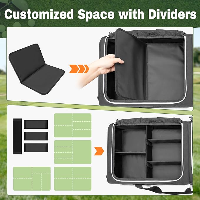 DSLEAF 2 Layer Golf Trunk Organizer with Bottom Shoe Space, Golf Car Locker for Men & Women, Holds 2-3 Shoes, Balls, Tees, Cap, Gloves and Clothes (Patenting Design)