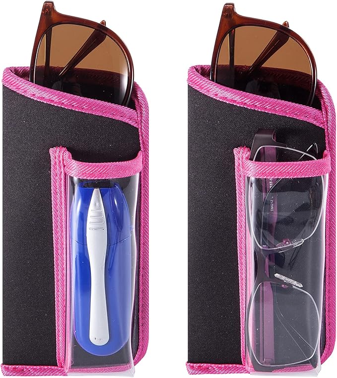 TRIUMPH VISION Reading Glasses Pouch Eyeglass Sleeve Soft Case Slim 3 Pack | Alternative to Bulky Case Lightweight，Neoprene Lined Padded Protect Optical lens Slip in, Cute Pattern Portable for Daily Use