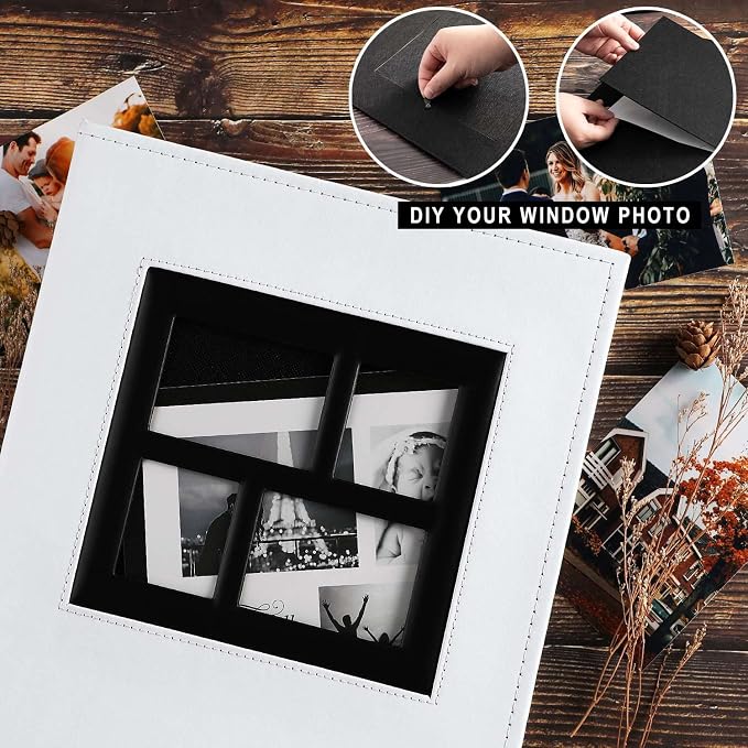 Ywlake Photo Album 4x6 600 Pockets Photos, Extra Large Capacity Family Wedding Picture Albums Holds 600 Horizontal and Vertical Photos White