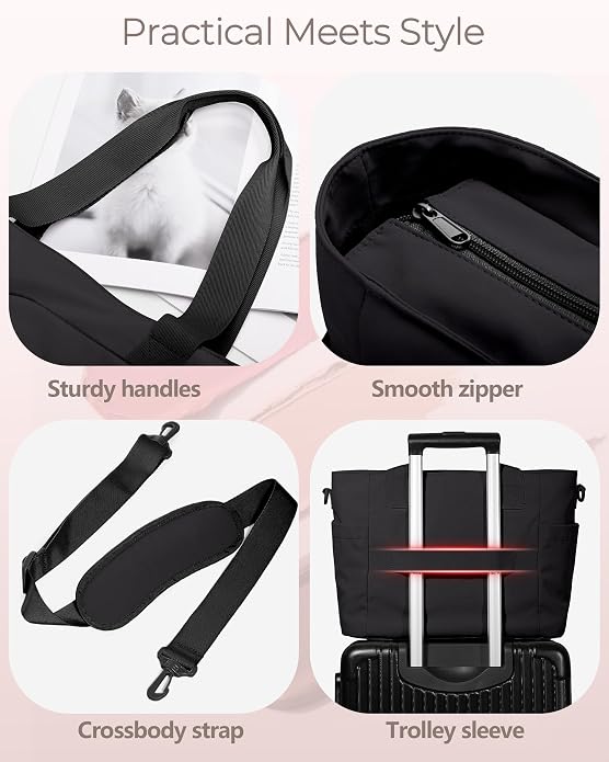 Marscamd Nurse Tote Bag with Crossbody Strap, 9-Pocket Clinical Bag for Nursing Students