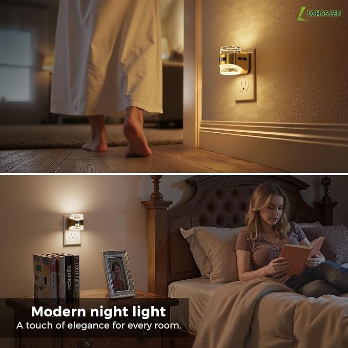 L LOHAS LED Motion Sensor Night Light,5CCT Night Lights Plug into Wall | 2 Pack Color Temperature Change Night-Light,Acrylic Bubble Dimmable Nightlight with Dusk to Dawn Sensor for Bathroom Hallway