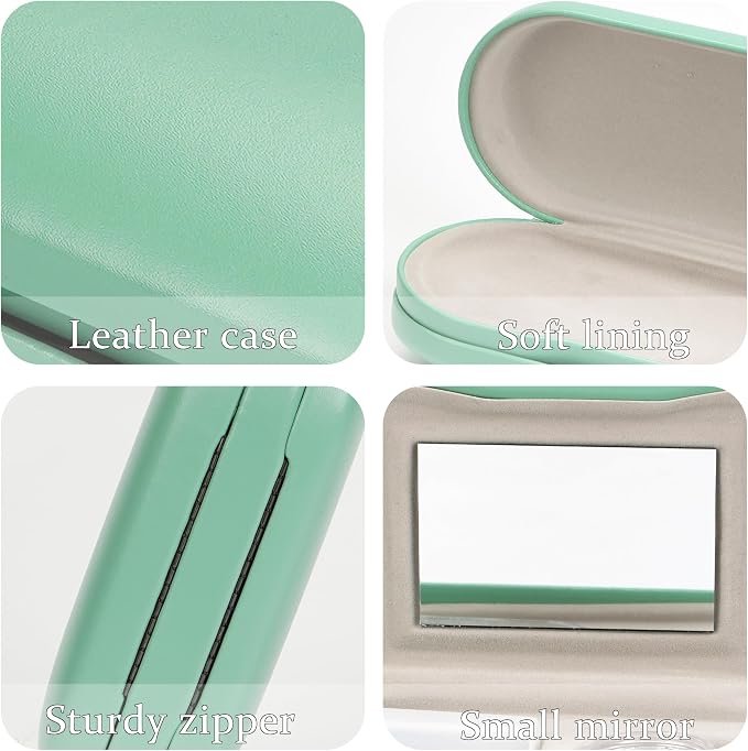 Eyeglass Case Double Sided Travel Size Portable Contact Lens Box 2 in 1 | Multifunction With Tool for Daily Outdoor Office