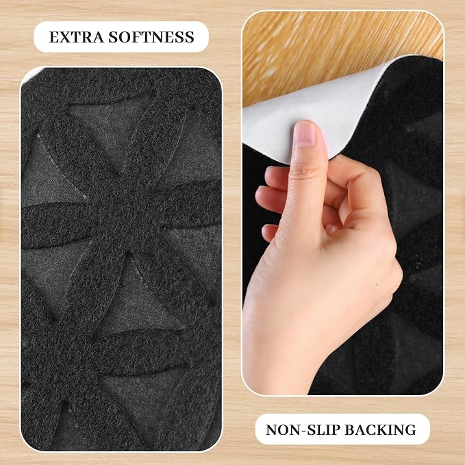 RIOLAND Non-Slip Carpet Stair Treads for Wooden Steps Indoor, 8" X 30", 15 Pack Peel and Stick Stair Treads Runners for Kids Elders and Pets, Black