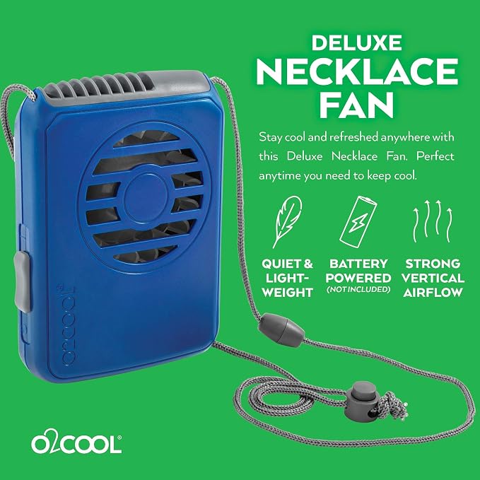 O2COOL Deluxe Hands-Free Wearable Necklace Fan Random Colors 3-Pack | Yes
