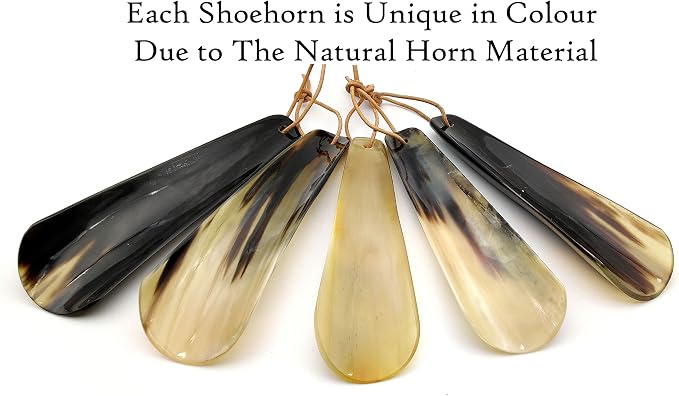 5MOONSUN5 Shoe Horn Made with Real Horn Handmade. Home or Travel Use. Shoehorn for Men or Women Shoes & Boots Natural Horn Shoehorn NOT A Cheap Plastic. Best Gift Idea. (7'')