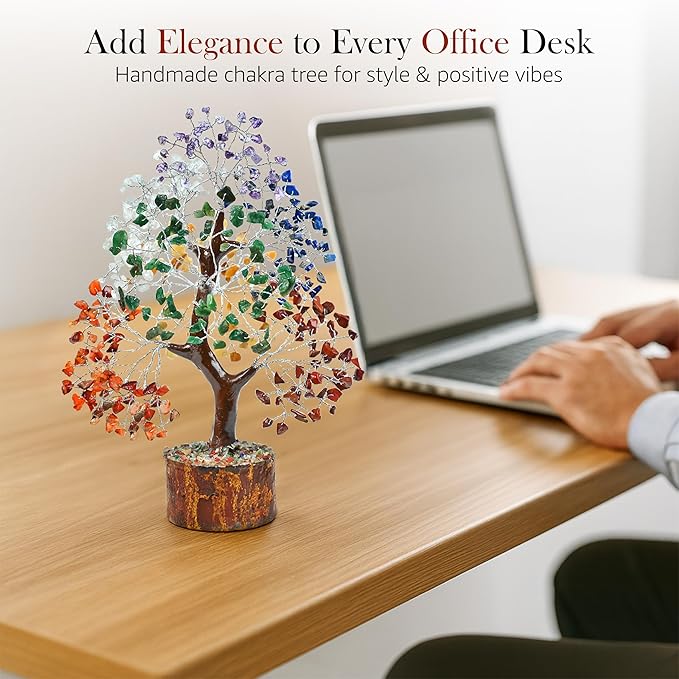 Crocon Seven Chakra Tree of Life for feng Shui Tree Crystals and Healing Stones, Room & Home Decor Housewarming Present Spiritual Birthday Gifts for Women, Sister Gifts for Women