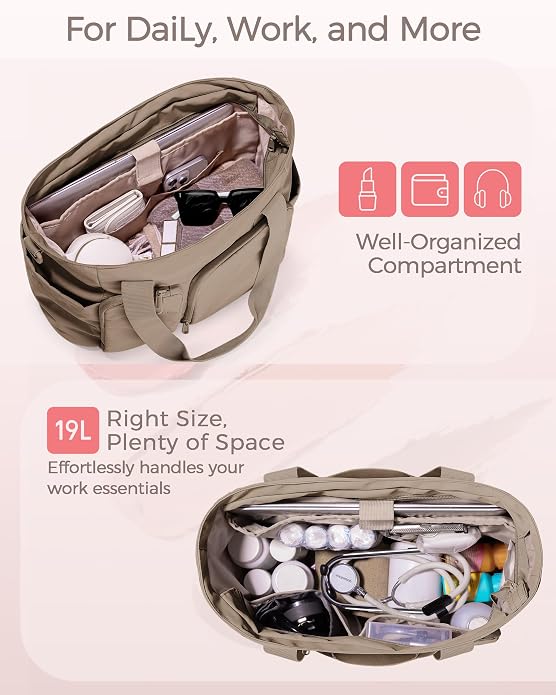 Marscamd Nurse Tote Bag with Crossbody Strap, 9-Pocket Clinical Bag for Nursing Students