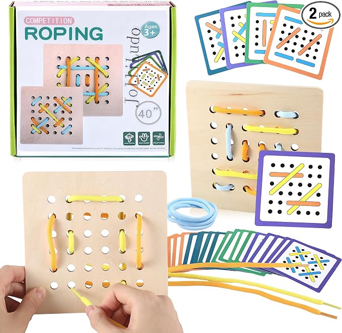 48pcs Dementia Activities for Seniors Threads Lacing Board Alzheimer's Memory Games and Jigsaw Puzzle Set for Caregivers Enhances Memory, Coordination, Focus