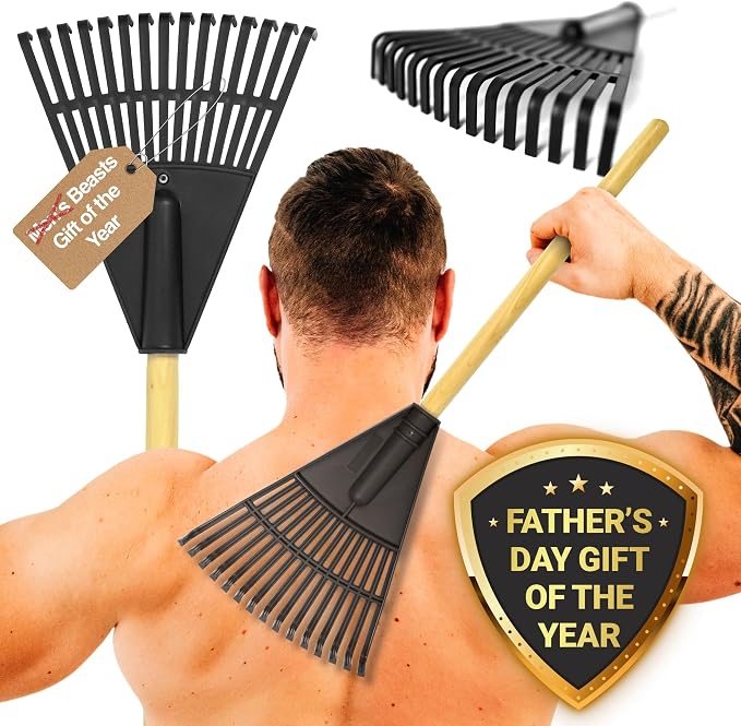 The ORIGINAL Beast Rake Back Scratcher for Men and Women - Mens Gifts Unique Backscratchers for Adults XL Rake Backscratcher Itch Relief, 15 Prongs, Wide Size Scratching Bear Claw Back Scratcher